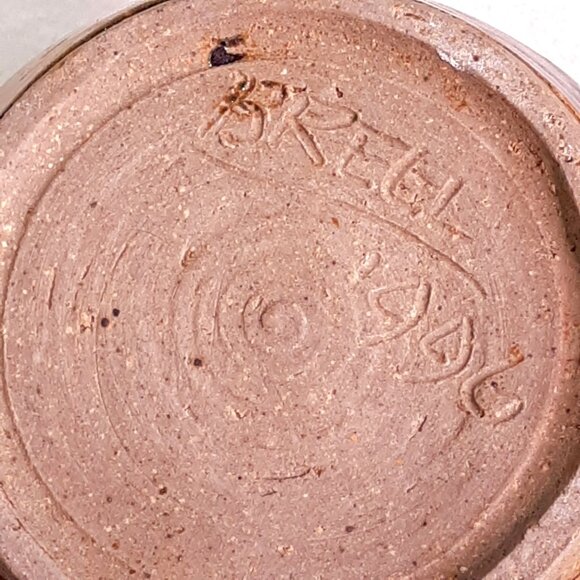 Handcrafted Rustic Ceramic Pottery Cup With Purple & Brown Tones - Picture 7 of 9